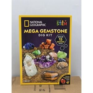 NATIONAL GEOGRAPHIC Mega Gemstone Dig Kit – Dig Up 15 Real Gemstones & Crystal